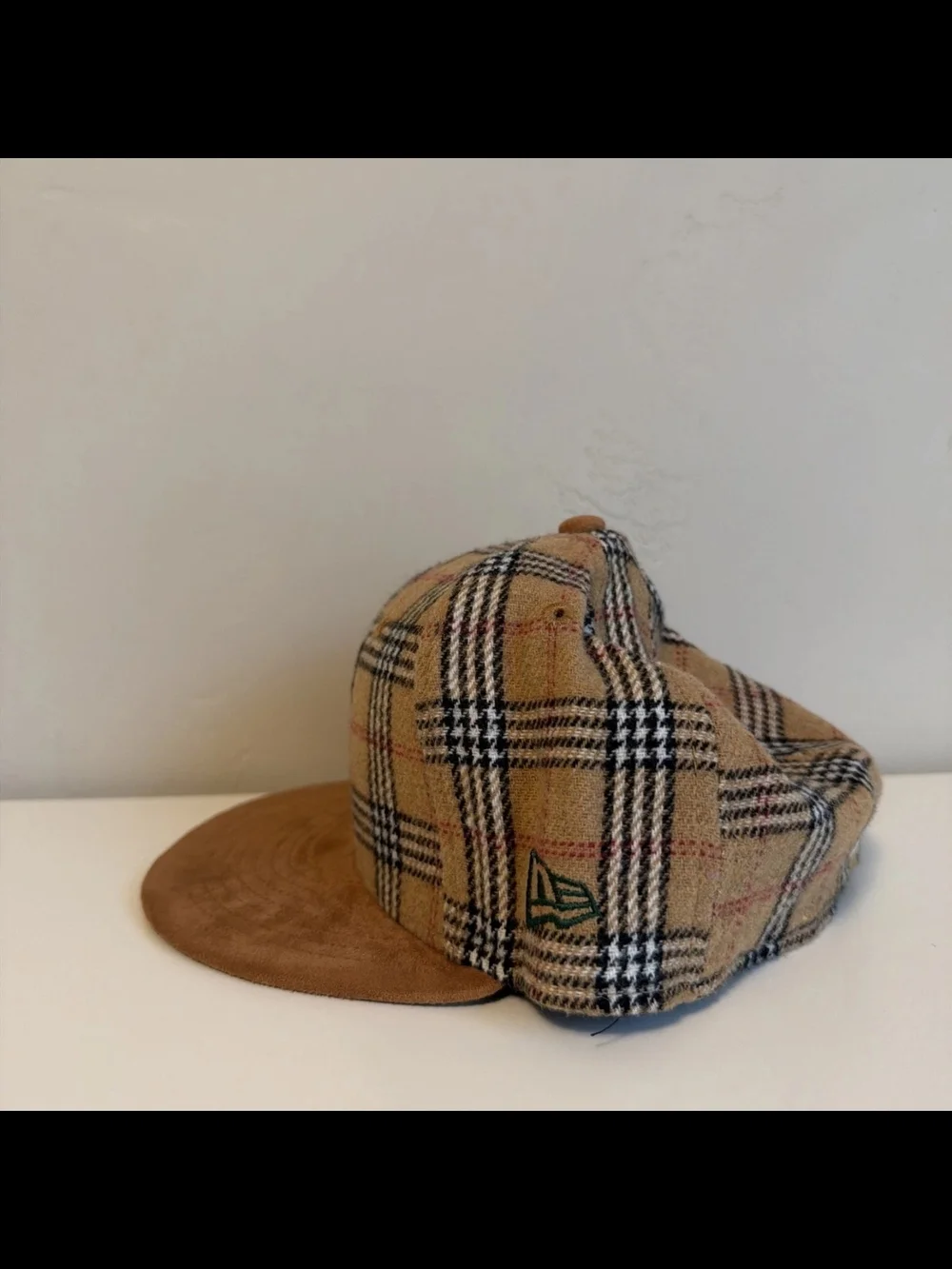 New Era 59FIFTY Boston Red Sox Plaid Tan Brown Green Fitted Hat Cap Size 7 1/4